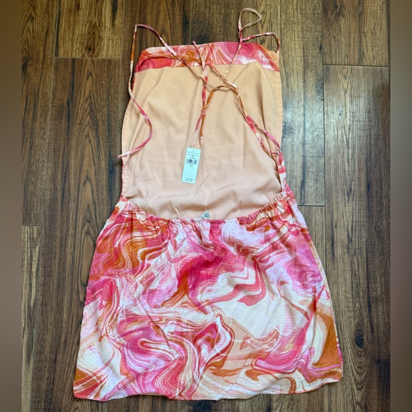 American Eagle Outfitters Swirl Mini Dress in Pink and Orange - Picture 2 of 3